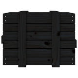 Storage Box Black 58x40.5x42 cm Solid Wood Pine
