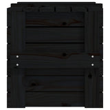 Storage Box Black 58x40.5x42 cm Solid Wood Pine - Low Angle