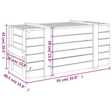 Storage Box 91x40.5x42 cm Solid Wood Pine - Extra Image