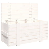 Storage Box White 91x40.5x42 cm Solid Wood Pine - Front View
