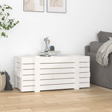 Storage Box White 91x40.5x42 cm Solid Wood Pine - Side View
