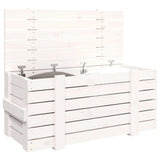 Storage Box White 91x40.5x42 cm Solid Wood Pine - Top-Down View