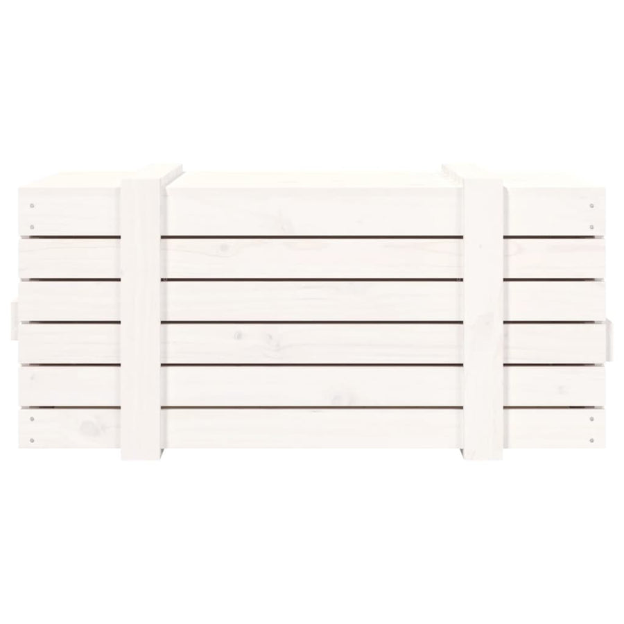 Storage Box White 91x40.5x42 cm Solid Wood Pine