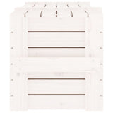 Storage Box White 91x40.5x42 cm Solid Wood Pine - Low Angle