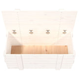 Storage Box White 91x40.5x42 cm Solid Wood Pine - Extra Image