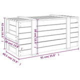 Storage Box White 91x40.5x42 cm Solid Wood Pine - Extra Image