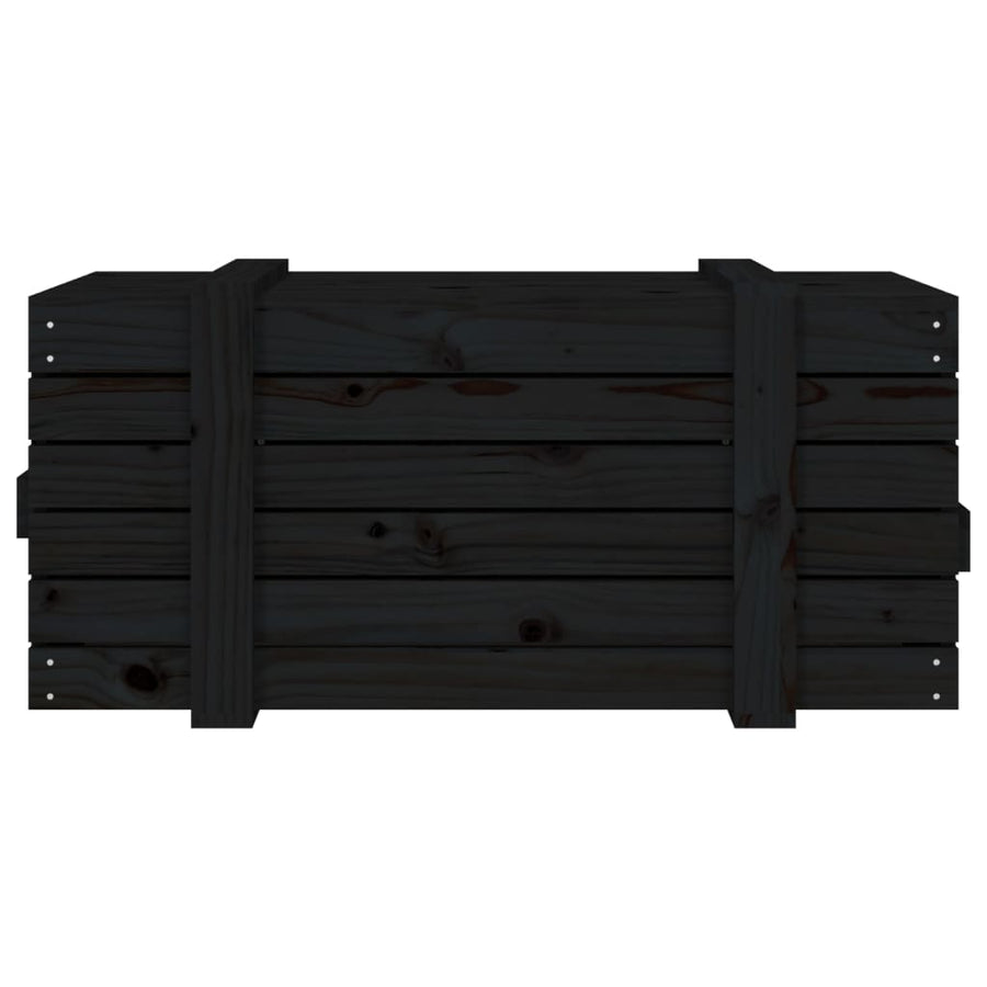 Storage Box Black 91x40.5x42 cm Solid Wood Pine