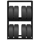 Tire Rack Black 120x40x180 cm Solid Wood Pine