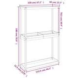 Tire Rack Black 120x40x180 cm Solid Wood Pine