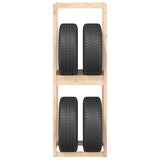 Tire Rack 63x40x180 cm Solid Wood Pine - 45-Degree Angle