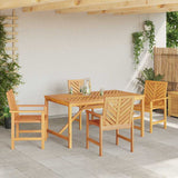 Garden Dining Set 5 pcs Brown 150 x 90 x 74 cm - Top-Down View