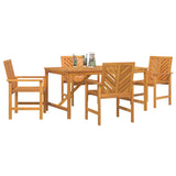 Garden Dining Set 5 pcs Brown 150 x 90 x 74 cm - Side View