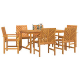 Garden Dining Set 7 pcs Brown 150 x 90 x 74 cm - Side View
