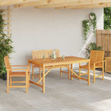 Garden Dining Set 4 pcs Brown 150 x 90 x 74 cm - Top-Down View