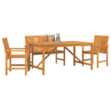 Garden Dining Set 4 pcs Brown 150 x 90 x 74 cm - Side View