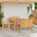 Garden Dining Set 5 pcs Brown 150 x 90 x 74 cm - Top-Down View