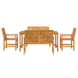 Garden Dining Set 5 pcs Brown Solid acacia wood