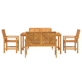 Garden Dining Set 5 pcs Brown 150 x 90 x 74 cm - Low Angle