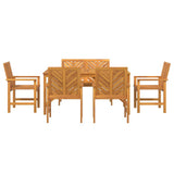 Garden Dining Set 6 pcs Brown Solid acacia wood