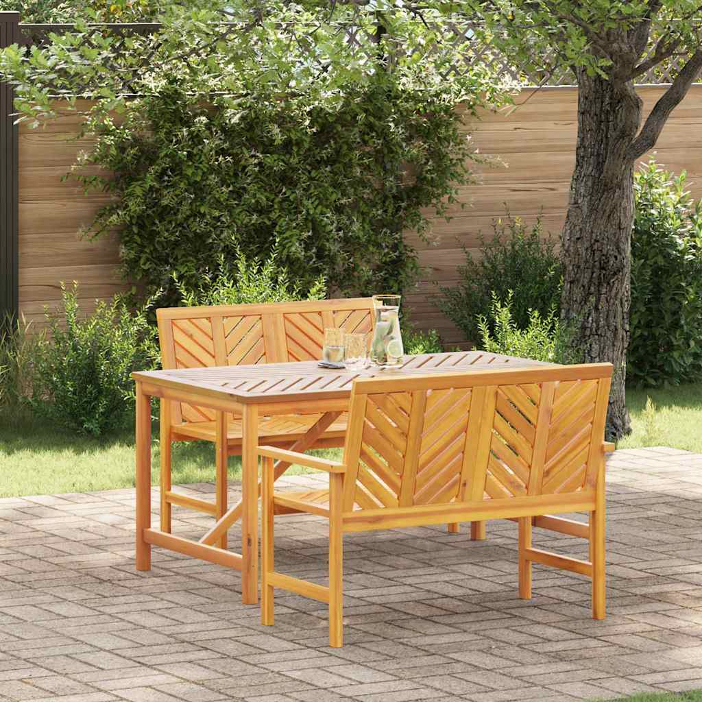 Garden Dining Set 3 pcs Brown 150 x 90 x 74 cm