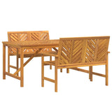 Garden Dining Set 3 pcs Brown 150 x 90 x 74 cm - Front View