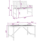 Garden Dining Set 3 pcs Brown 150 x 90 x 74 cm - Extra Image