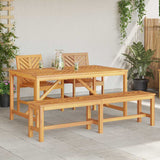 Garden Dining Set 4 pcs Brown 150 x 90 x 74 cm - Top-Down View
