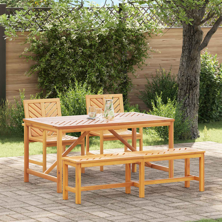 Garden Dining Set 4 pcs Brown Solid acacia wood
