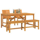 Garden Dining Set 4 pcs Brown 150 x 90 x 74 cm - Side View