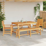 Garden Dining Set 5 pcs Brown 150 x 90 x 74 cm - Top-Down View