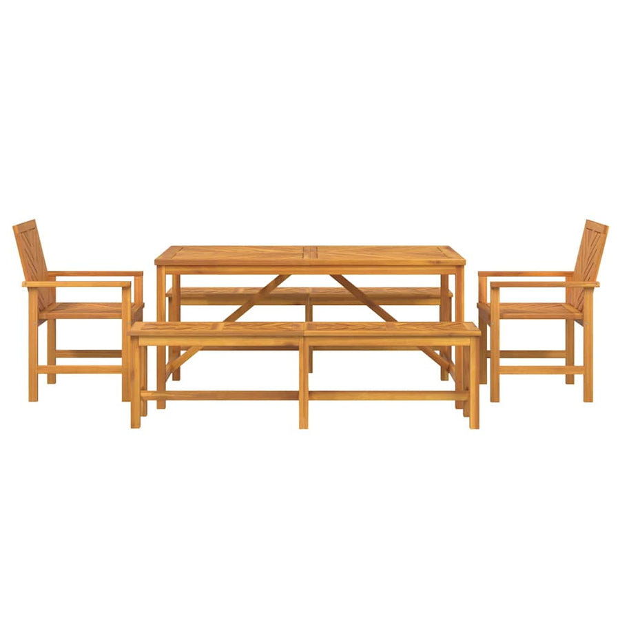 Garden Dining Set 5 pcs Brown Solid acacia wood