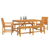 Garden Dining Set 5 pcs Brown 150 x 90 x 74 cm - Side View