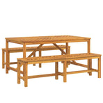 Garden Dining Set 3 pcs Brown Solid acacia wood