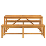 Garden Dining Set 3 pcs Brown Solid acacia wood