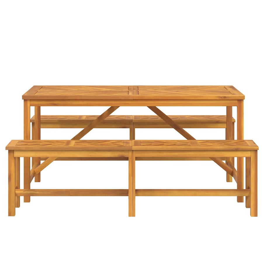 Garden Dining Set 3 pcs Brown Solid acacia wood