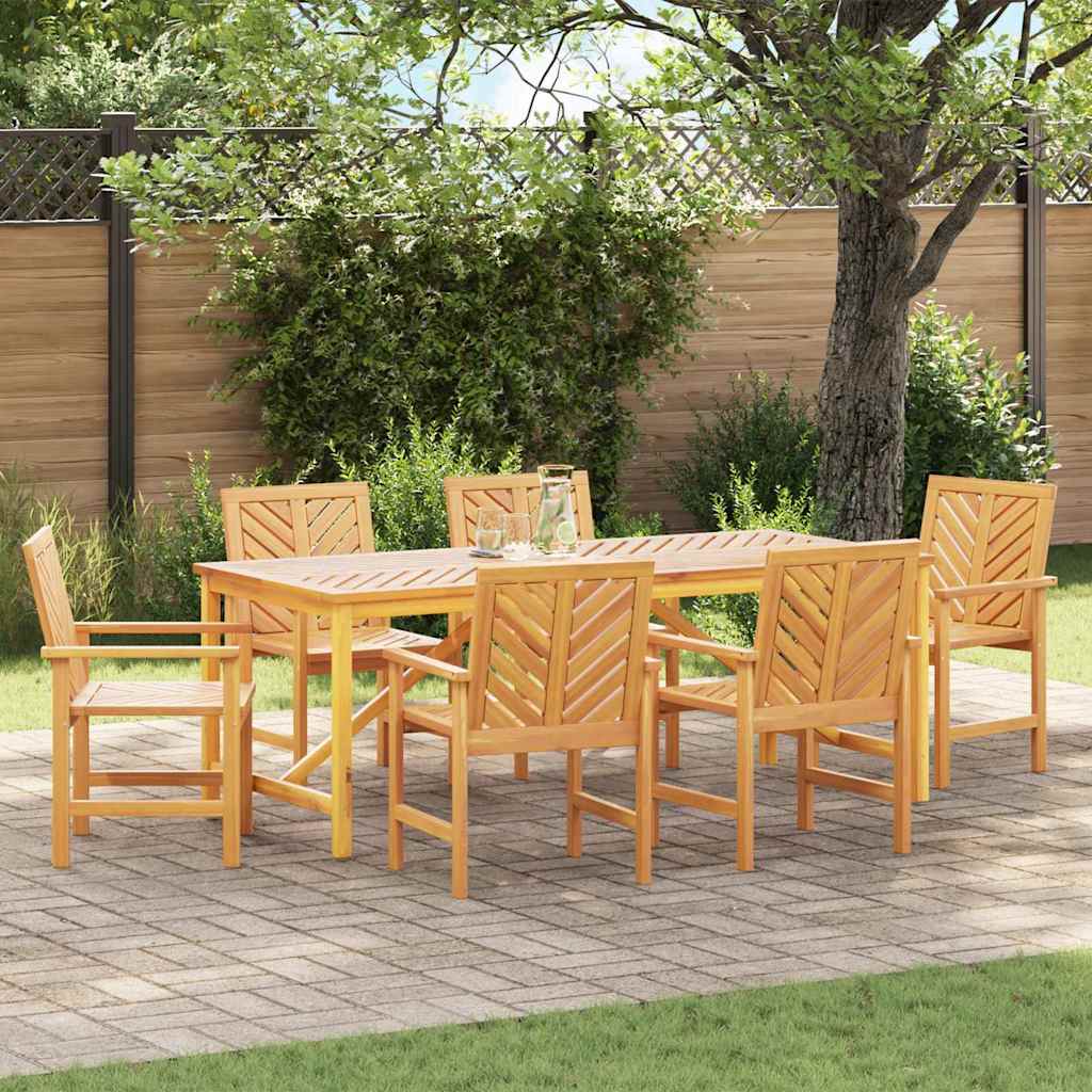 Garden Dining Set 7 pcs Brown 200 x 90 x 74 cm