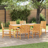 Garden Dining Set 7 pcs Brown 200 x 90 x 74 cm