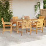 Garden Dining Set 7 pcs Brown 200 x 90 x 74 cm - Top-Down View