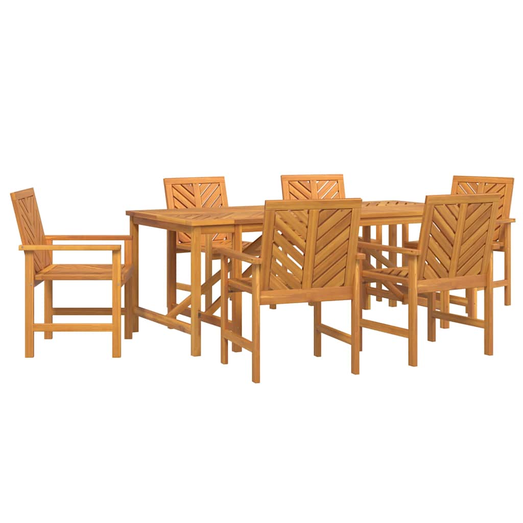Garden Dining Set 7 pcs Brown 200 x 90 x 74 cm