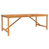 Garden Dining Set 7 pcs Brown Solid acacia wood - Rear View