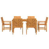 Garden Dining Set 7 pcs Brown Solid acacia wood - Close-Up Angle
