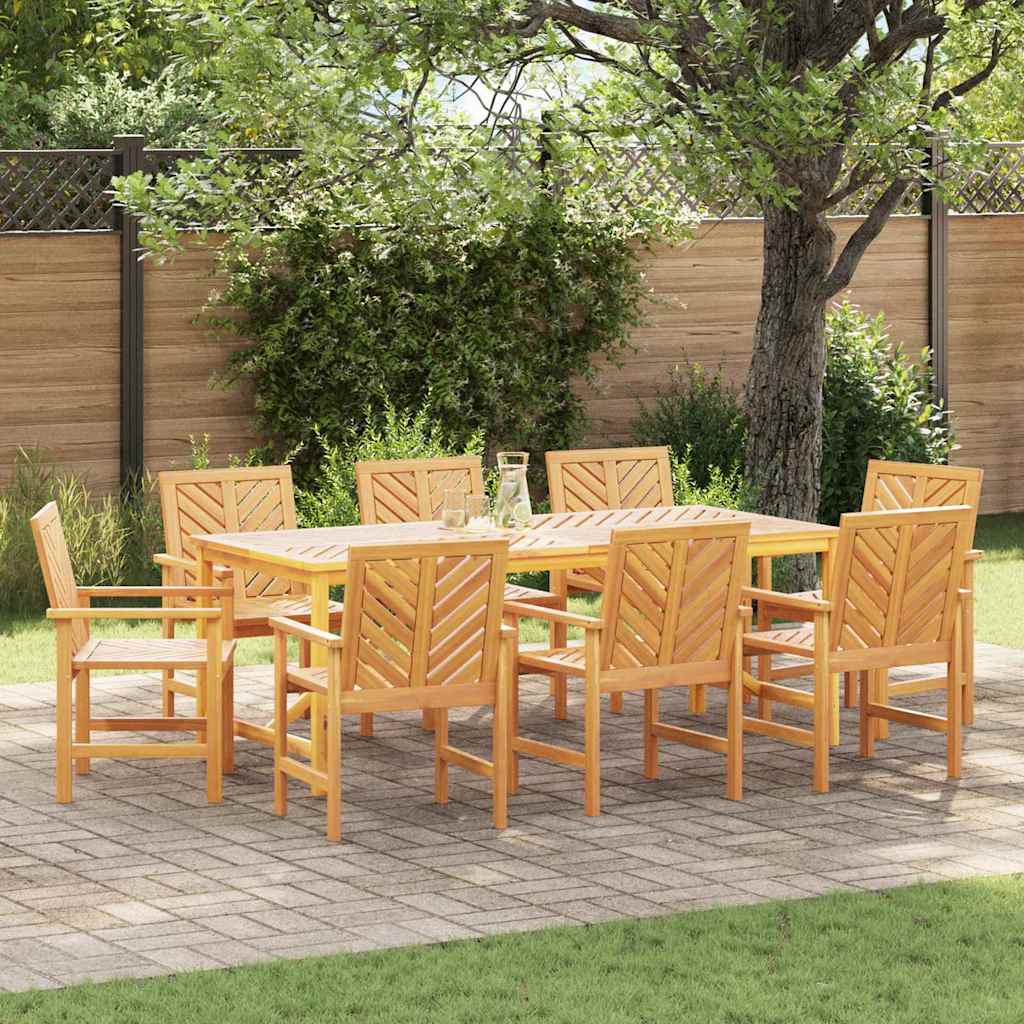 Garden Dining Set 9 pcs Brown 200 x 90 x 74 cm