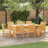 Garden Dining Set 9 pcs Brown 200 x 90 x 74 cm
