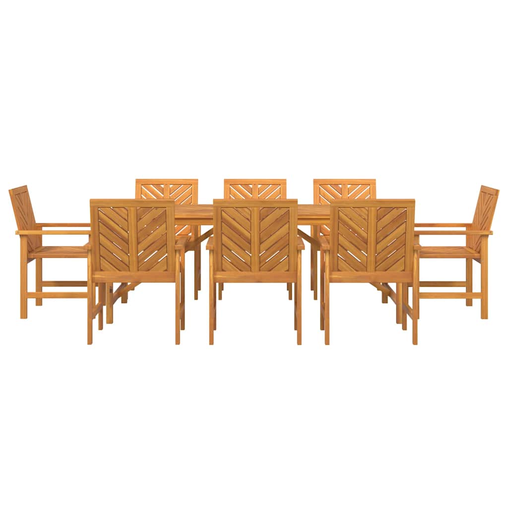 Garden Dining Set 9 pcs Brown 200 x 90 x 74 cm