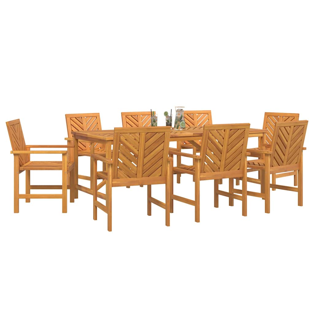 Garden Dining Set 9 pcs Brown 200 x 90 x 74 cm