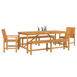 Garden Dining Set 5 pcs Brown Solid Acacia Wood - Side View