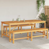 Garden Dining Set 3 pcs Brown Solid Acacia Wood - Top-Down View