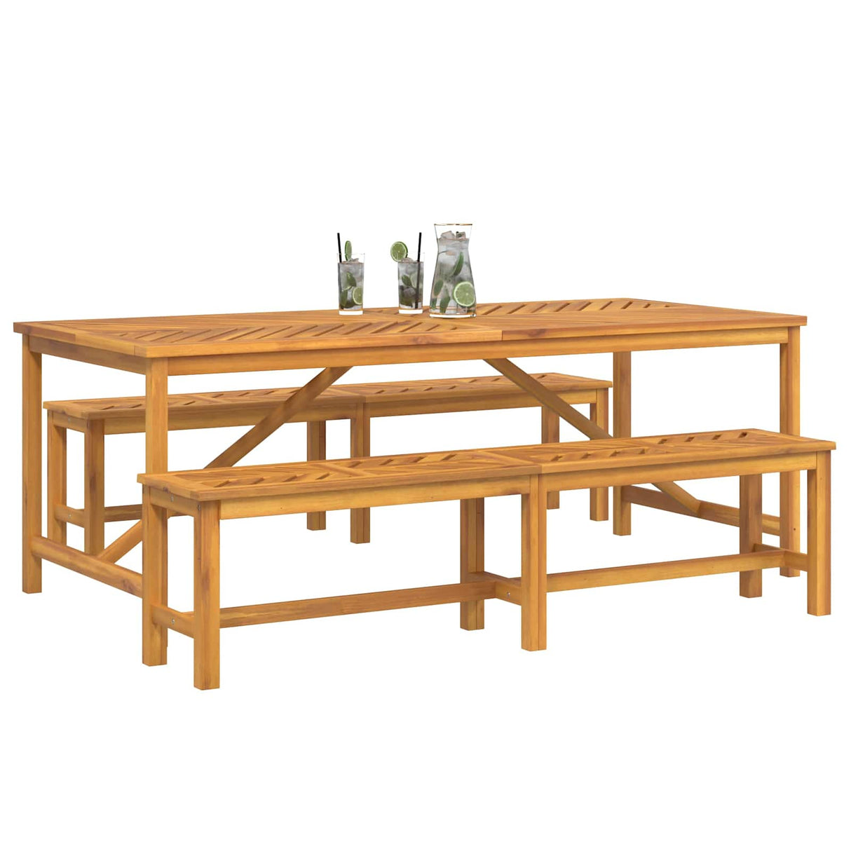Garden Dining Set 3 pcs Brown Solid Acacia Wood