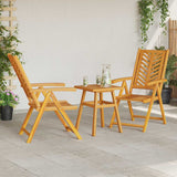 Garden Bistro Set 3 pcs Brown Solid acacia wood - Top-Down View