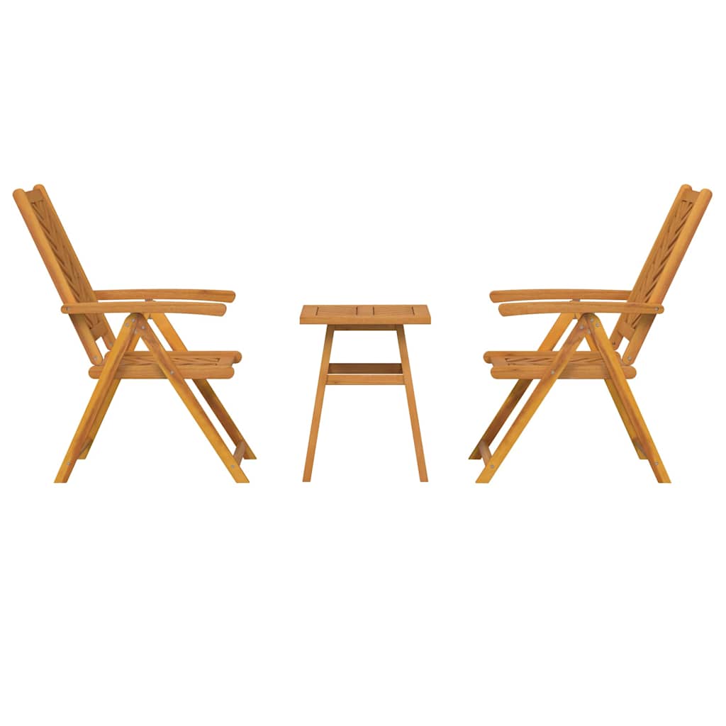 Garden Bistro Set 3 pcs Brown Solid acacia wood